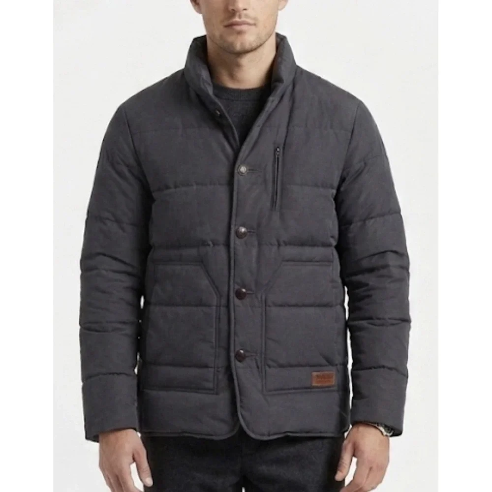 Aubin Wills Jacket Mens Blue Sz M Bodywarmer Gilet Button-Up Puffer Logo Casual